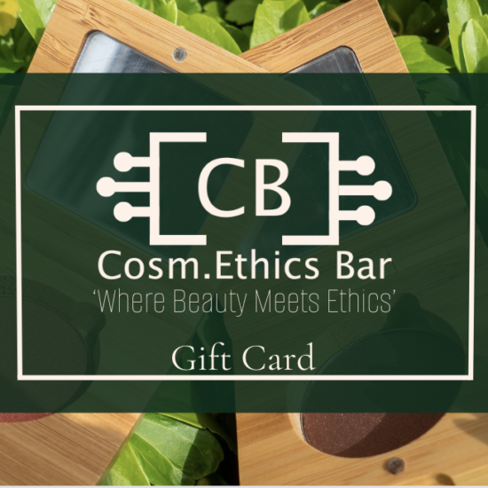 Cosm.ethics bar gift card vegan sustainable makeup